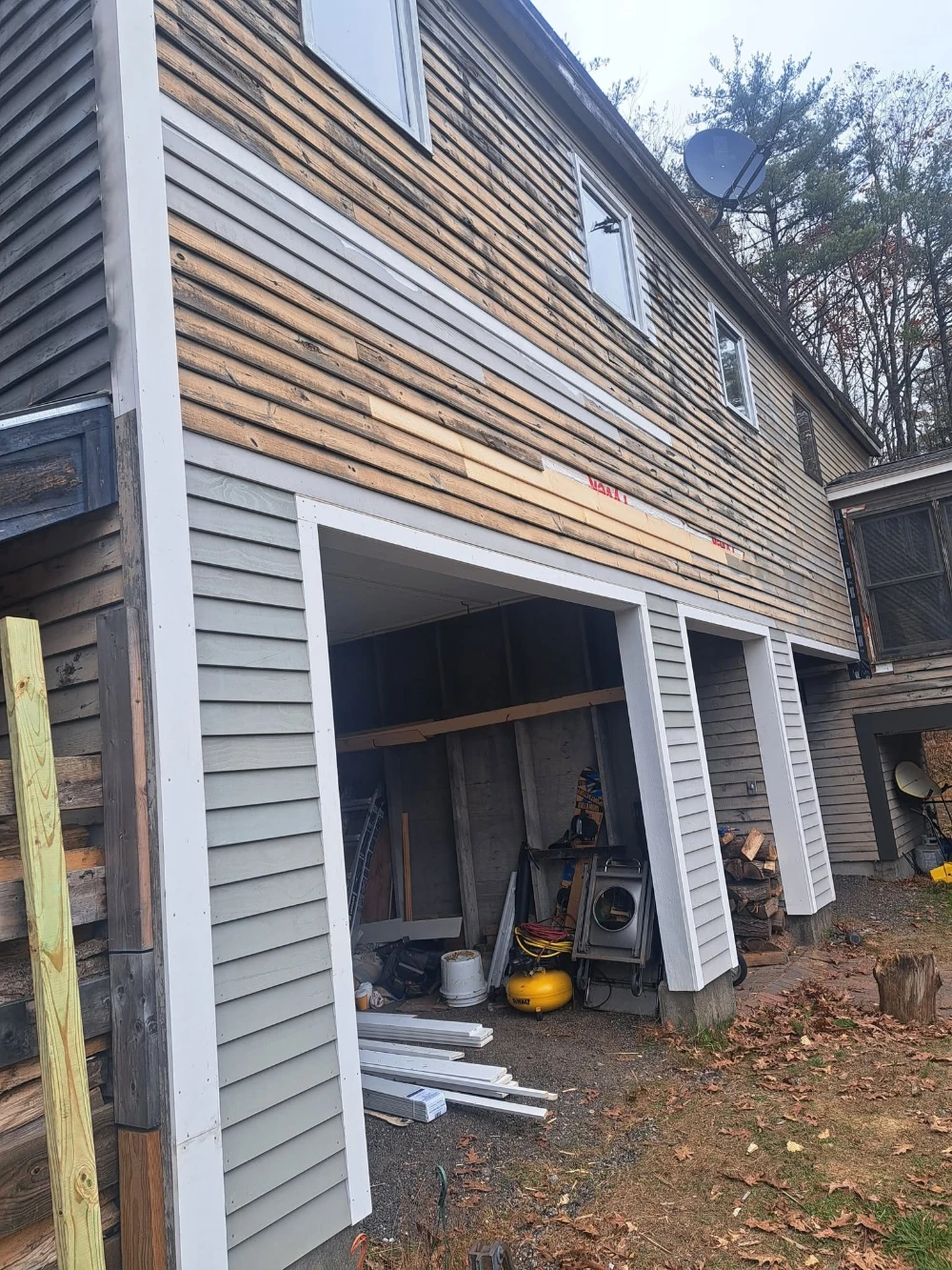New siding installation in progress in Southern New Hampshire