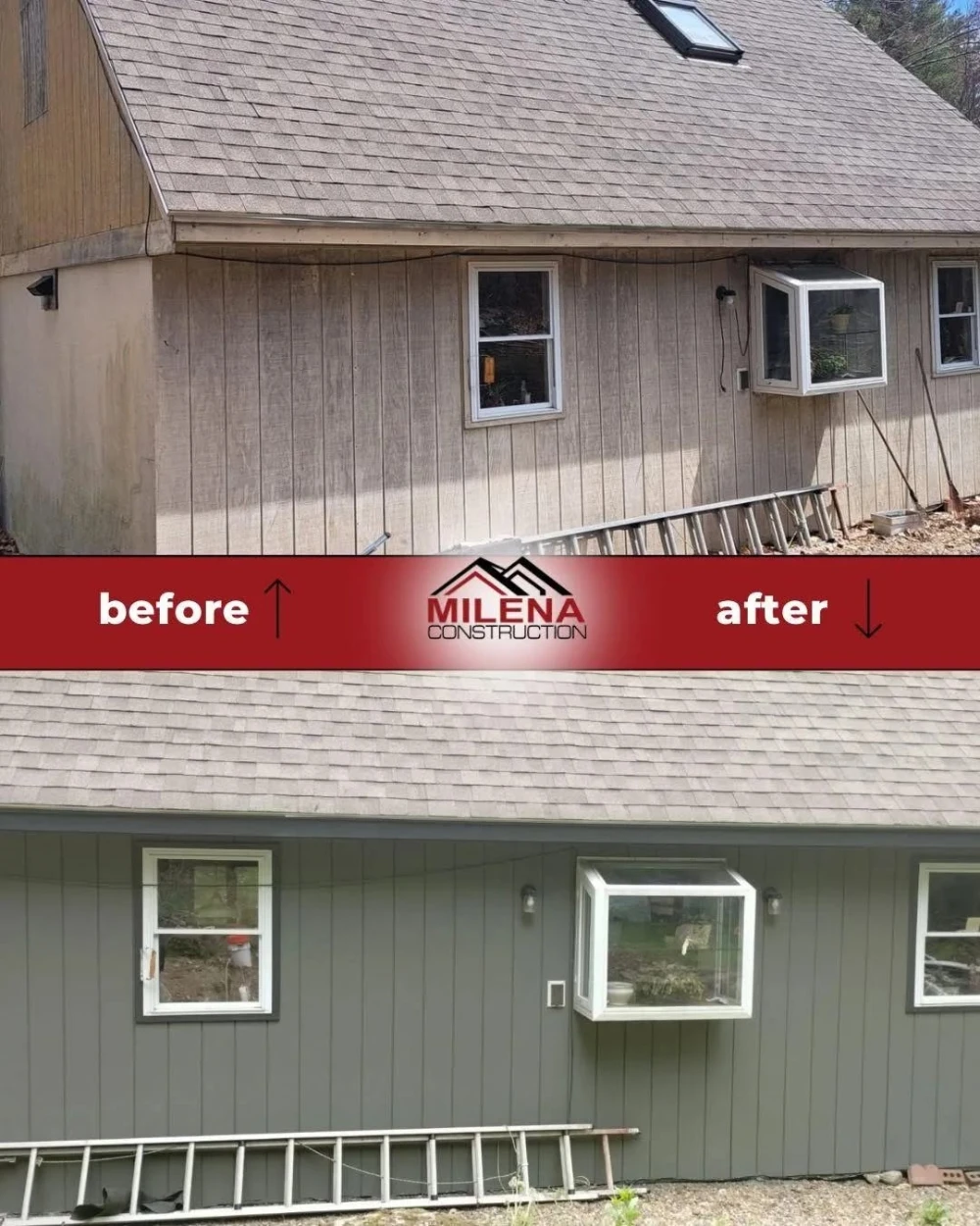 Before and after: new roof and siding on a Nashua, NH home