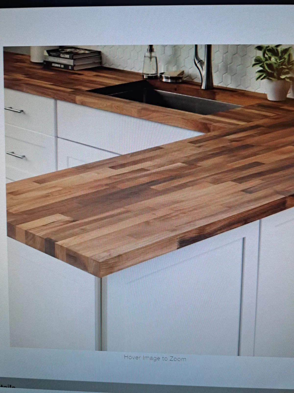 Butcher block countertop installed during a kitchen remodel
