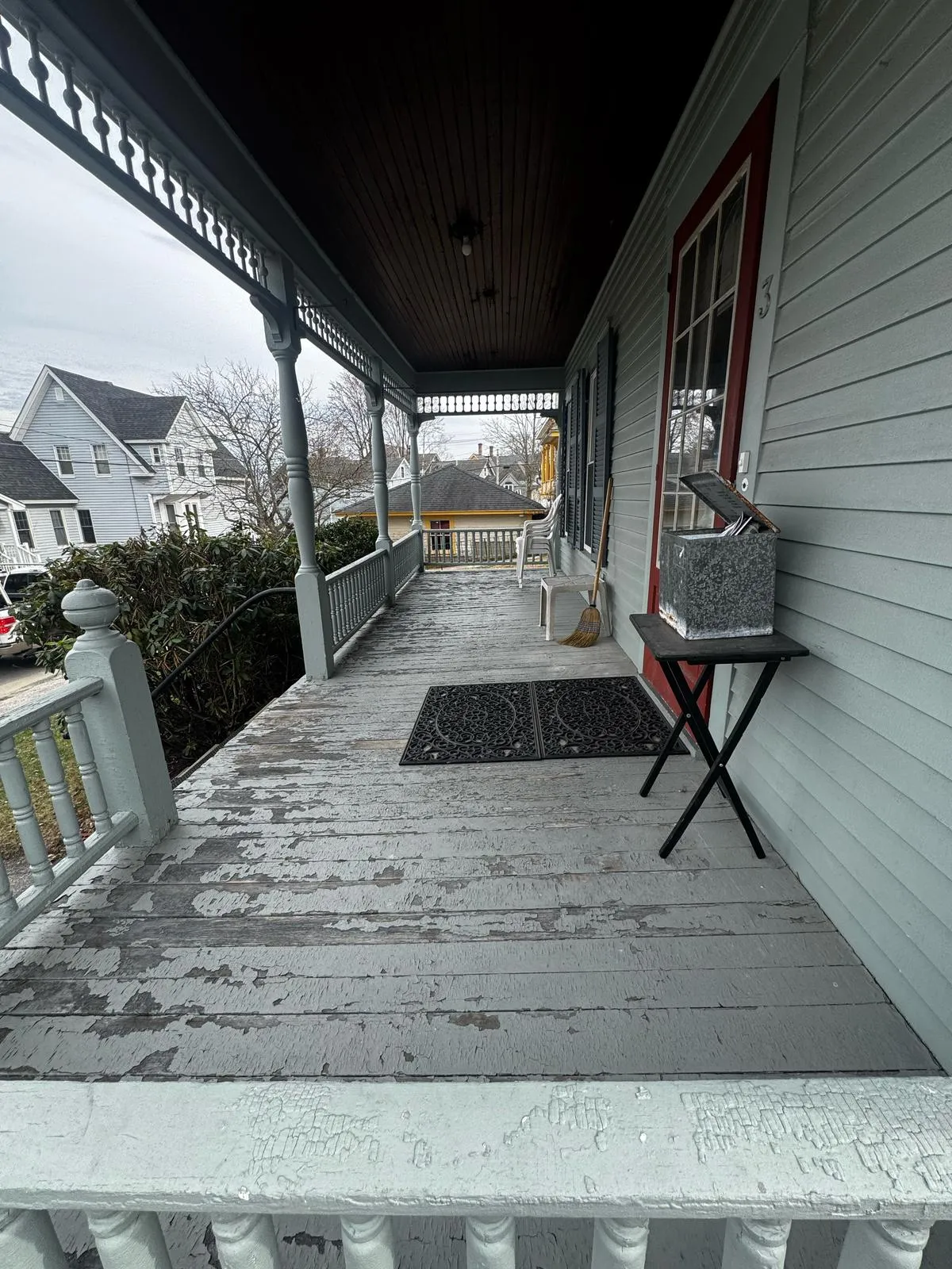 Covered front entry after an exterior repaint