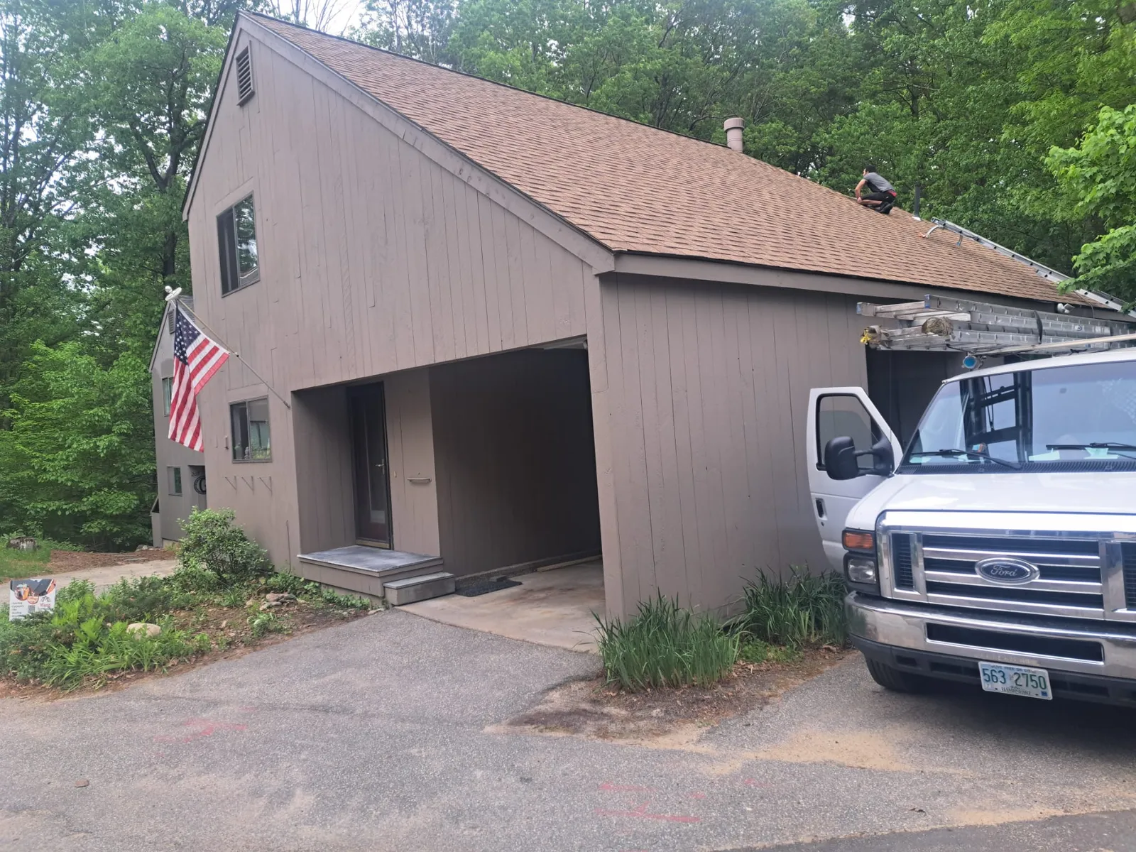 Milena Construction van at a contemporary home repaint