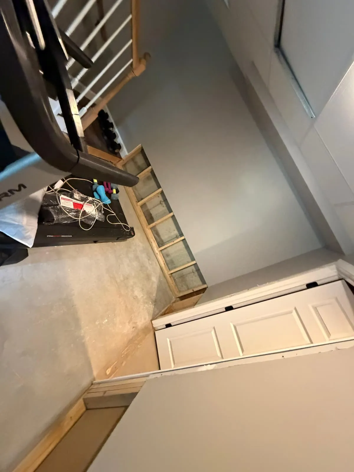 Stair trim and baseboard during finish work